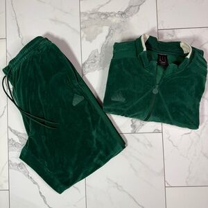 Adidas Green Velour Y2K Track Suit